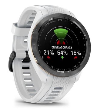 Garmin Approach S70 42 mm montre GPS, lunette céramique noire/bracelet silicone blanc