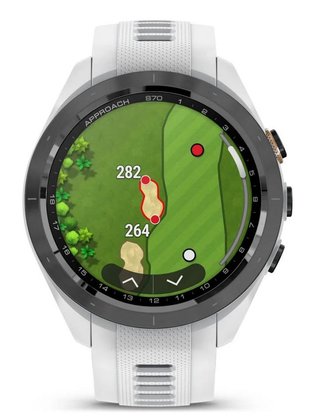 Garmin Approach S70 42 mm montre GPS, lunette céramique noire/bracelet silicone blanc