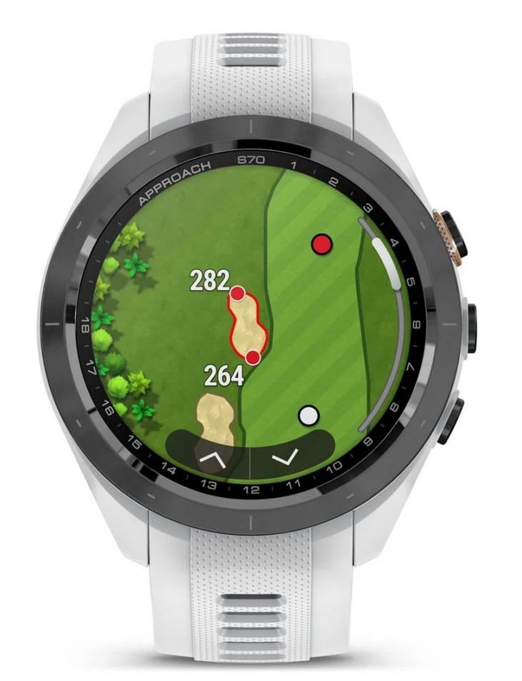 Garmin Approach S70 42 mm montre GPS, lunette céramique noire/bracelet silicone blanc