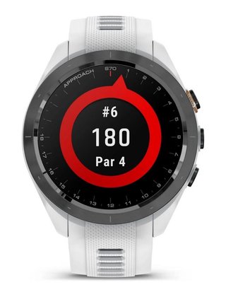 Garmin Approach S70 42 mm montre GPS, lunette céramique noire/bracelet silicone blanc