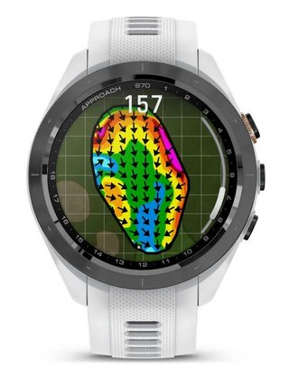 Garmin Approach S70 42 mm montre GPS, lunette céramique noire/bracelet silicone blanc