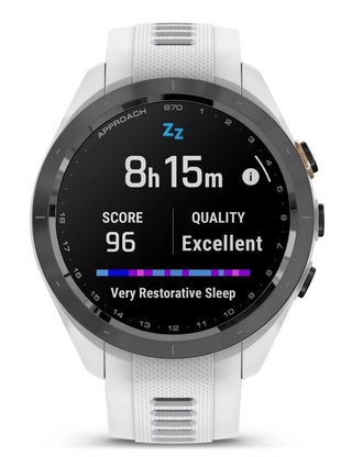 Garmin Approach S70 42 mm montre GPS, lunette céramique noire/bracelet silicone blanc