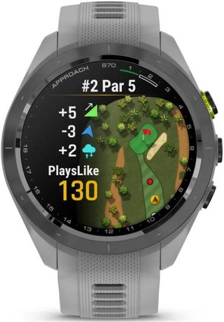 Garmin Approach S70 42 mm montre GPS, lunette céramique noire/bracelet silicone gris poudré