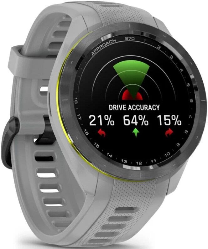Garmin Approach S70 42 mm montre GPS, lunette céramique noire/bracelet silicone gris poudré