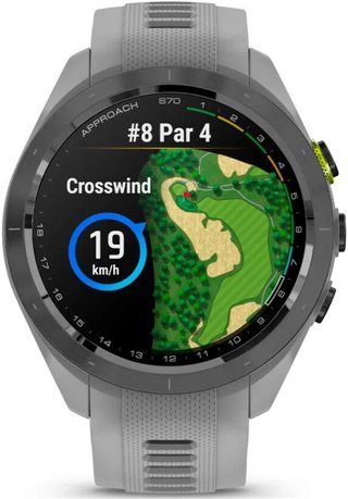 Garmin Approach S70 42 mm montre GPS, lunette céramique noire/bracelet silicone gris poudré