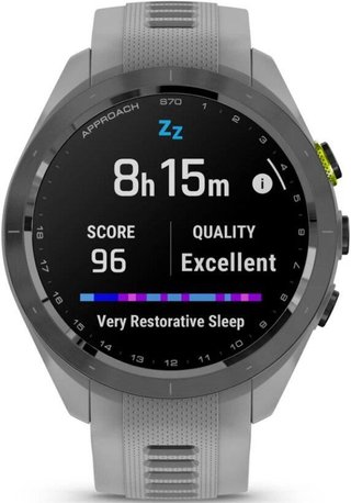 Garmin Approach S70 42 mm montre GPS, lunette céramique noire/bracelet silicone gris poudré