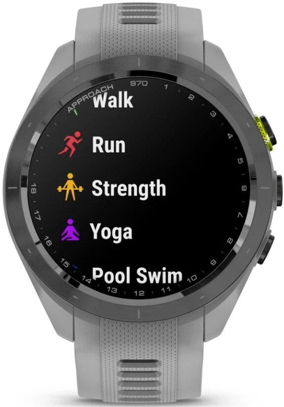Garmin Approach S70 42 mm montre GPS, lunette céramique noire/bracelet silicone gris poudré