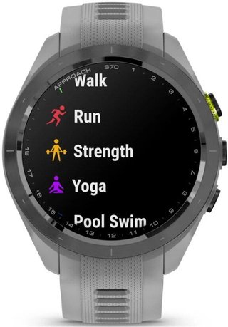 Garmin Approach S70 42 mm montre GPS, lunette céramique noire/bracelet silicone gris poudré