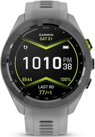 Garmin Approach S70 42 mm montre GPS, lunette céramique noire/bracelet silicone gris poudré