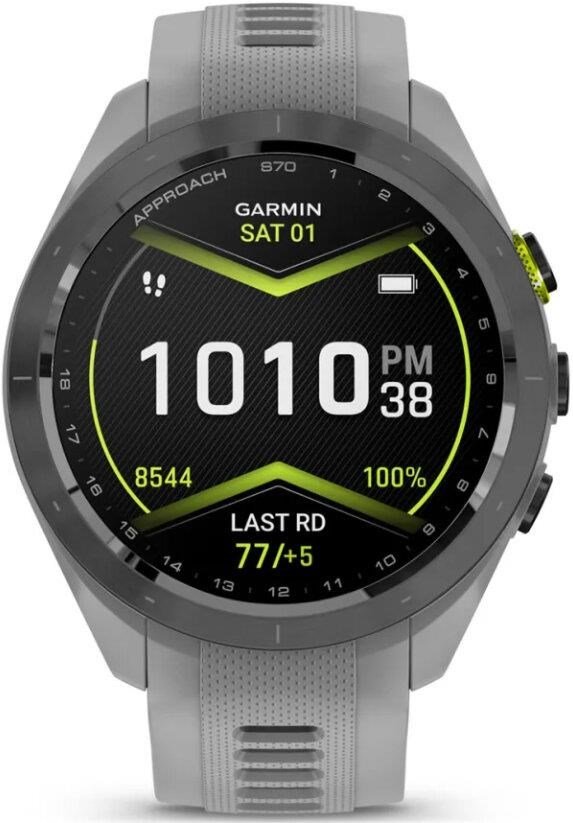 Garmin Approach S70 42 mm montre GPS, lunette céramique noire/bracelet silicone gris poudré