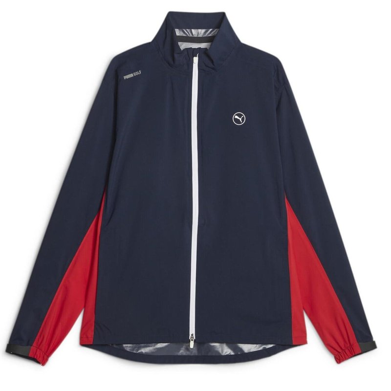 Puma DryLbl Rain veste homme, navy blazer/strong red