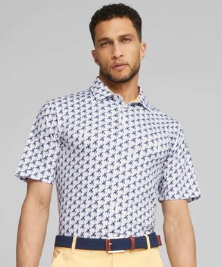 Puma Mattr Palms polo homme, white glow/navy blazer