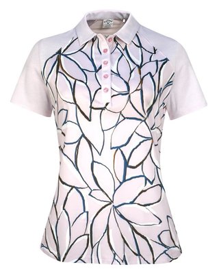 Callaway Linear Floral polo femme, pink nectar