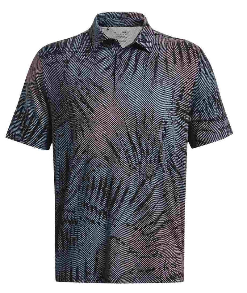 Under Armour Playoff 3.0 Printed polo homme, black/fizz pink