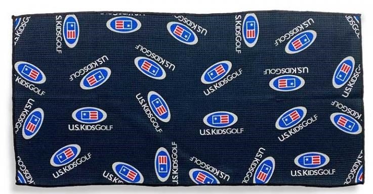 U.S. Kids U.S. Kids Golf Multi Logo serviette de golf en microfibre, noire