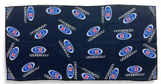 U.S. Kids U.S. Kids Golf Multi Logo serviette de golf en microfibre, noire