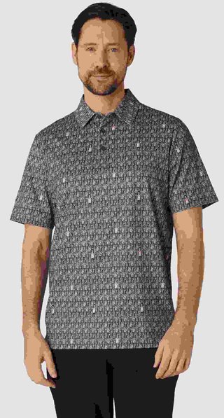 Callaway All-Over Scotch Novelty Print polo homme, asphalte