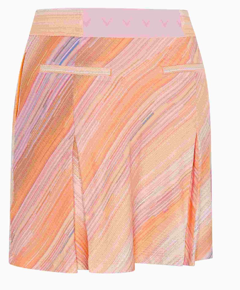 Callaway Striped Pleated 17" jupe-short femme, papaya