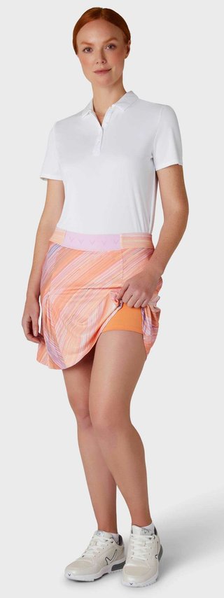 Callaway Striped Pleated 17" jupe-short femme, papaya