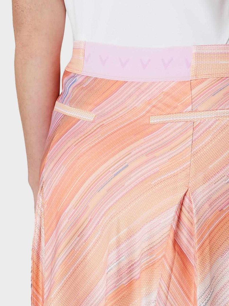 Callaway Striped Pleated 17" jupe-short femme, papaya