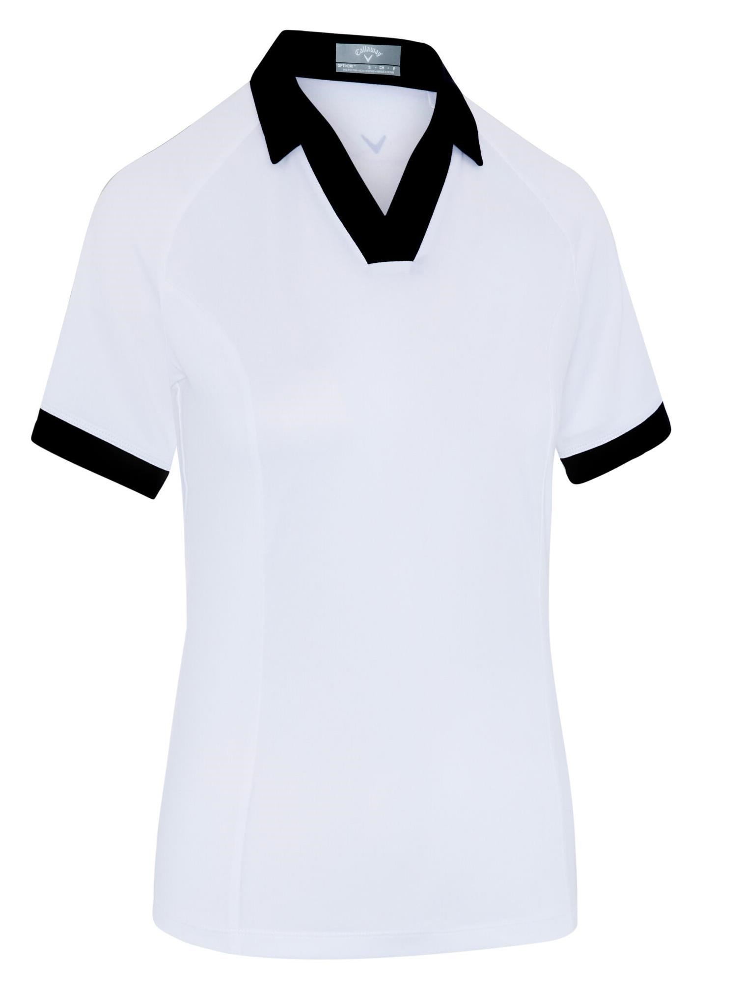 Callaway V-Placket Colorblock polo femme, brilliant white/caviar