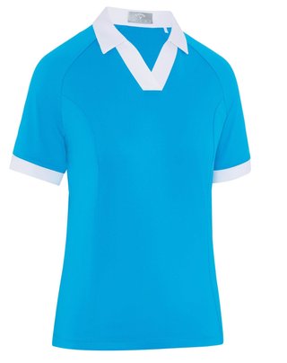 Callaway V-Placket Colorblock polo femme, vivid blue