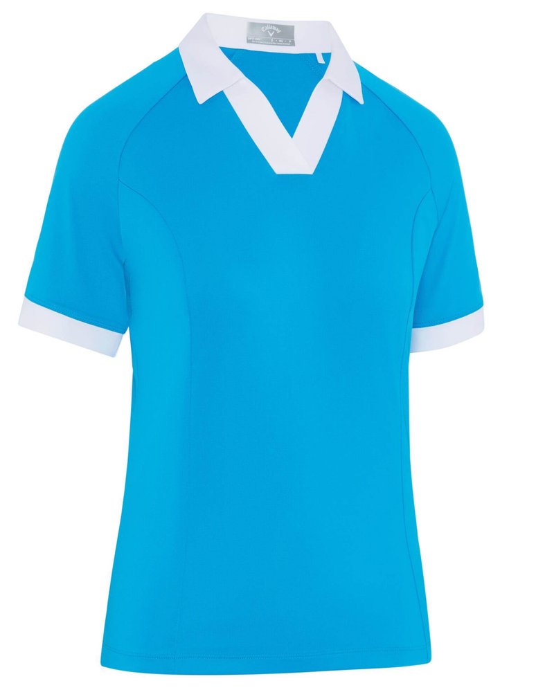 Callaway V-Placket Colorblock polo femme, vivid blue