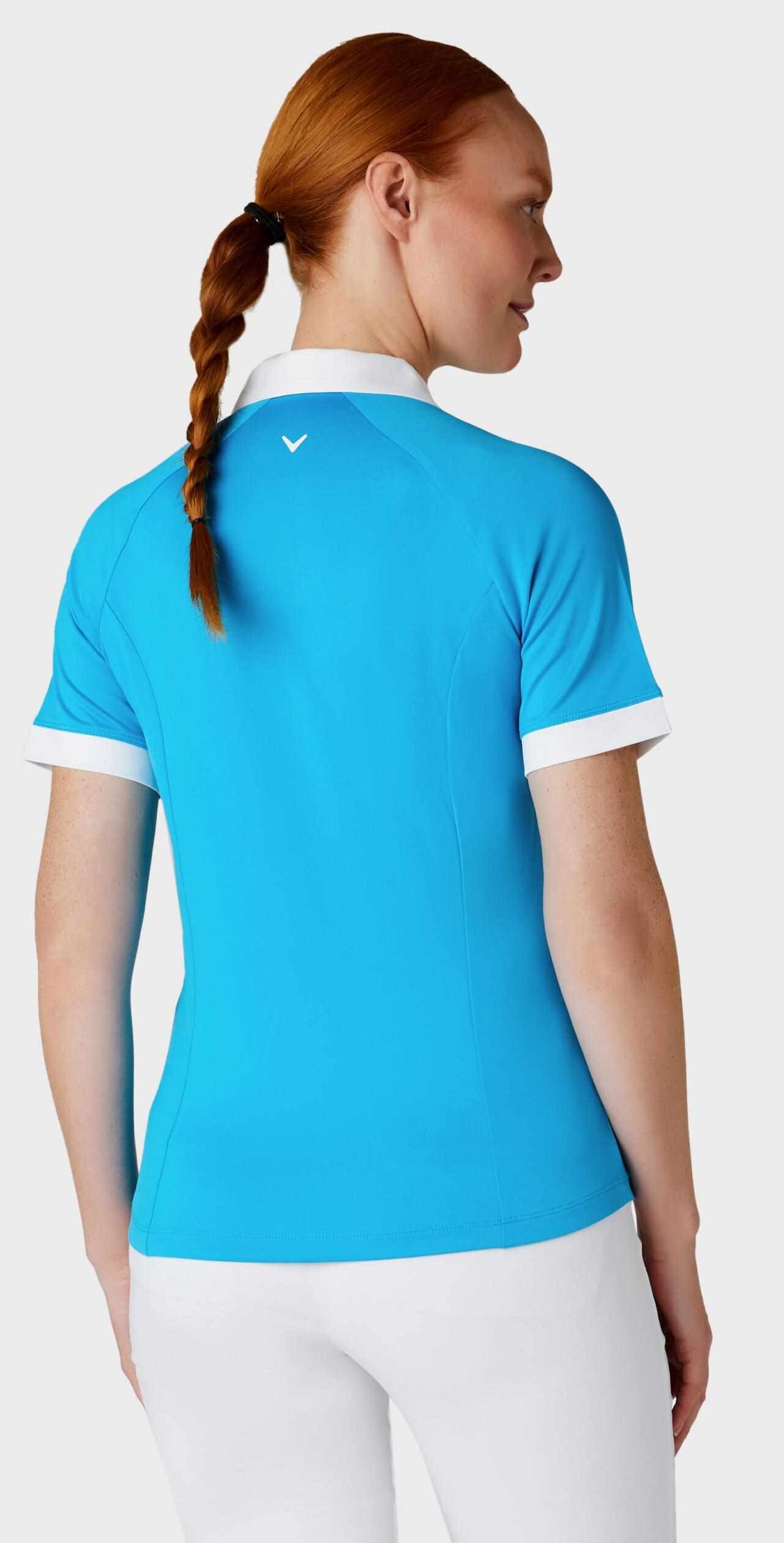Callaway V-Placket Colorblock polo femme, vivid blue