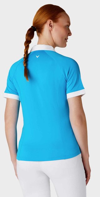 Callaway V-Placket Colorblock polo femme, vivid blue