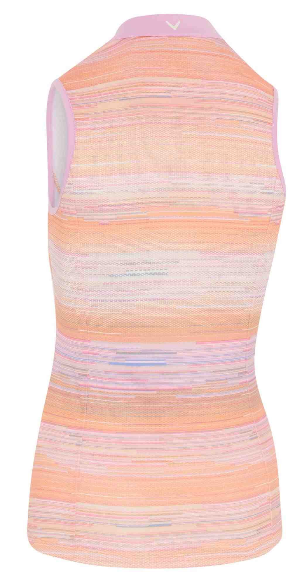 Callaway Striped Sleeveless polo femme, papaya