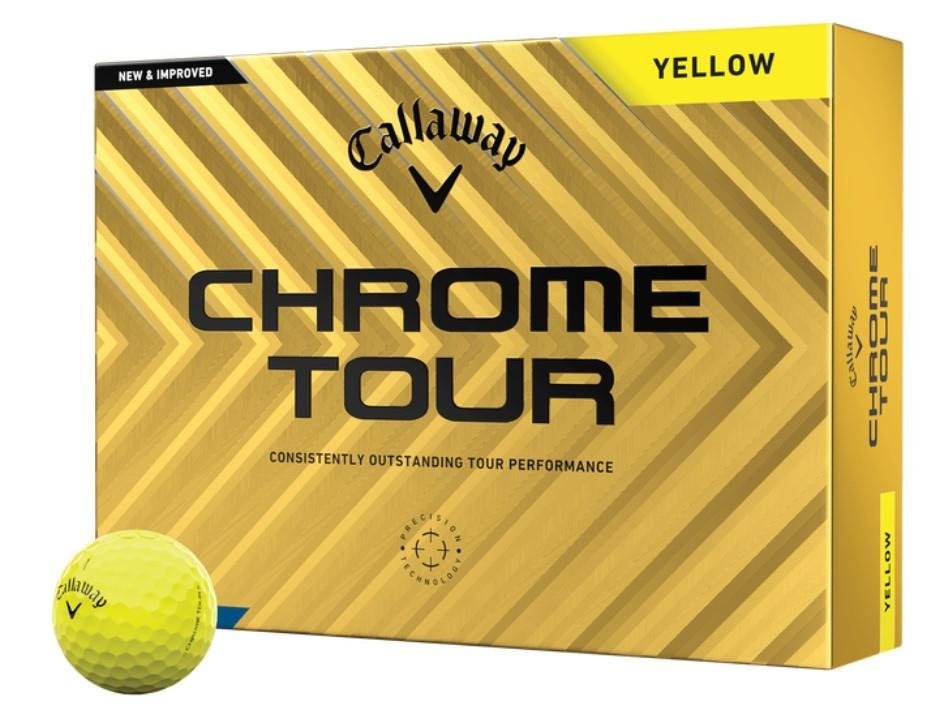 Callaway Chrome Tour 24 balles de golf, jaunes