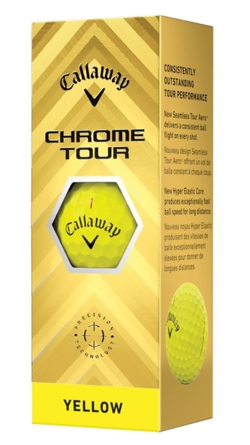 Callaway Chrome Tour 24 balles de golf, jaunes