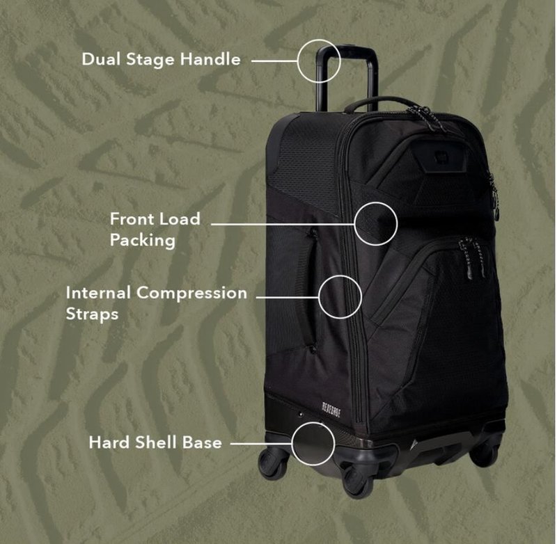 Ogio Renegade 26" 4-Wheel Travel Bag 52L sac de golf, trèfle à quatre feuilles