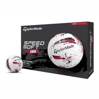 TaylorMade SpeedSoft Ink balles de golf (12 balles), rouges