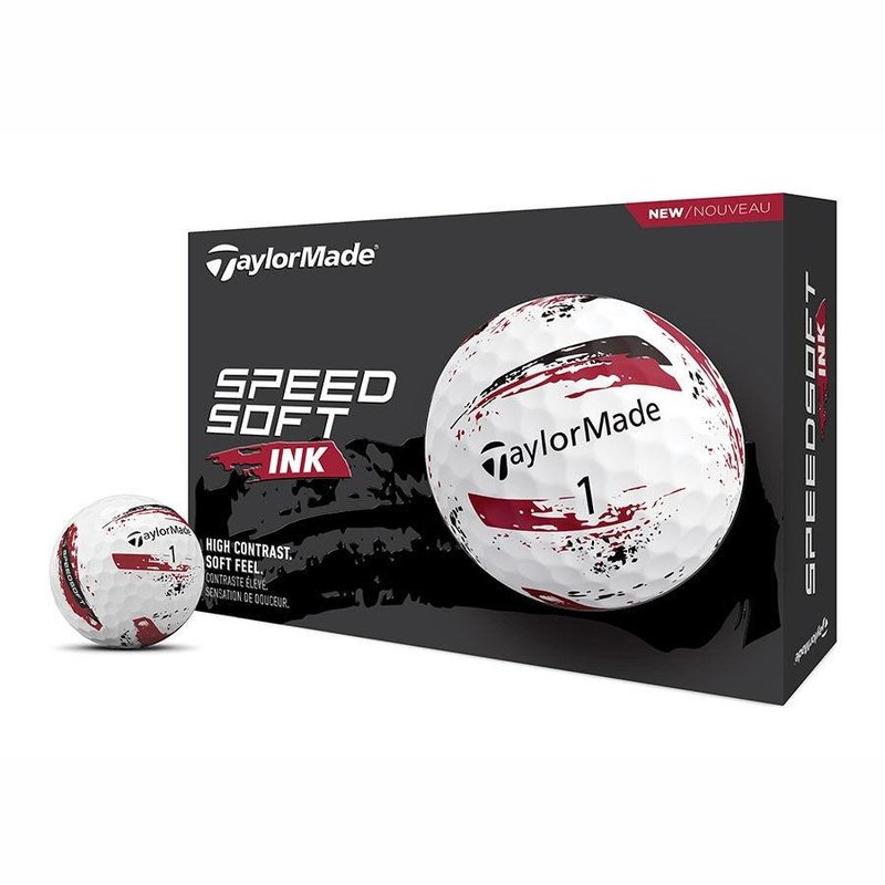 TaylorMade SpeedSoft Ink balles de golf (12 balles), rouges