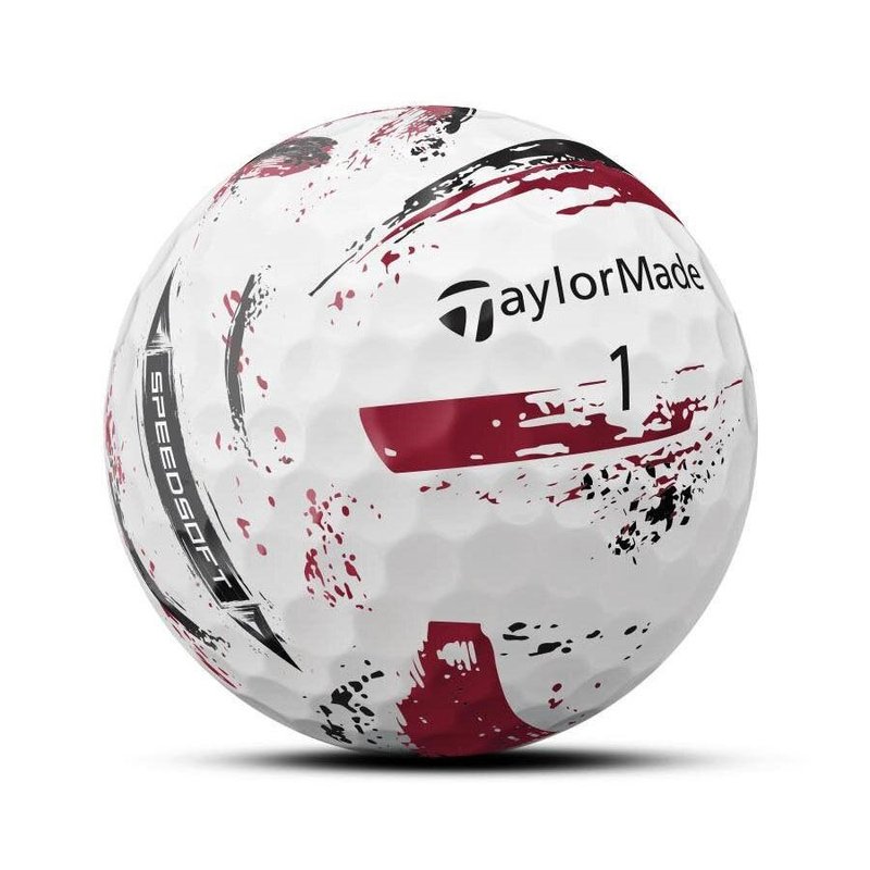 TaylorMade SpeedSoft Ink balles de golf (12 balles), rouges