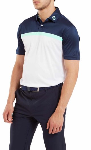 FootJoy Colour Block Lisle polo homme, blanc