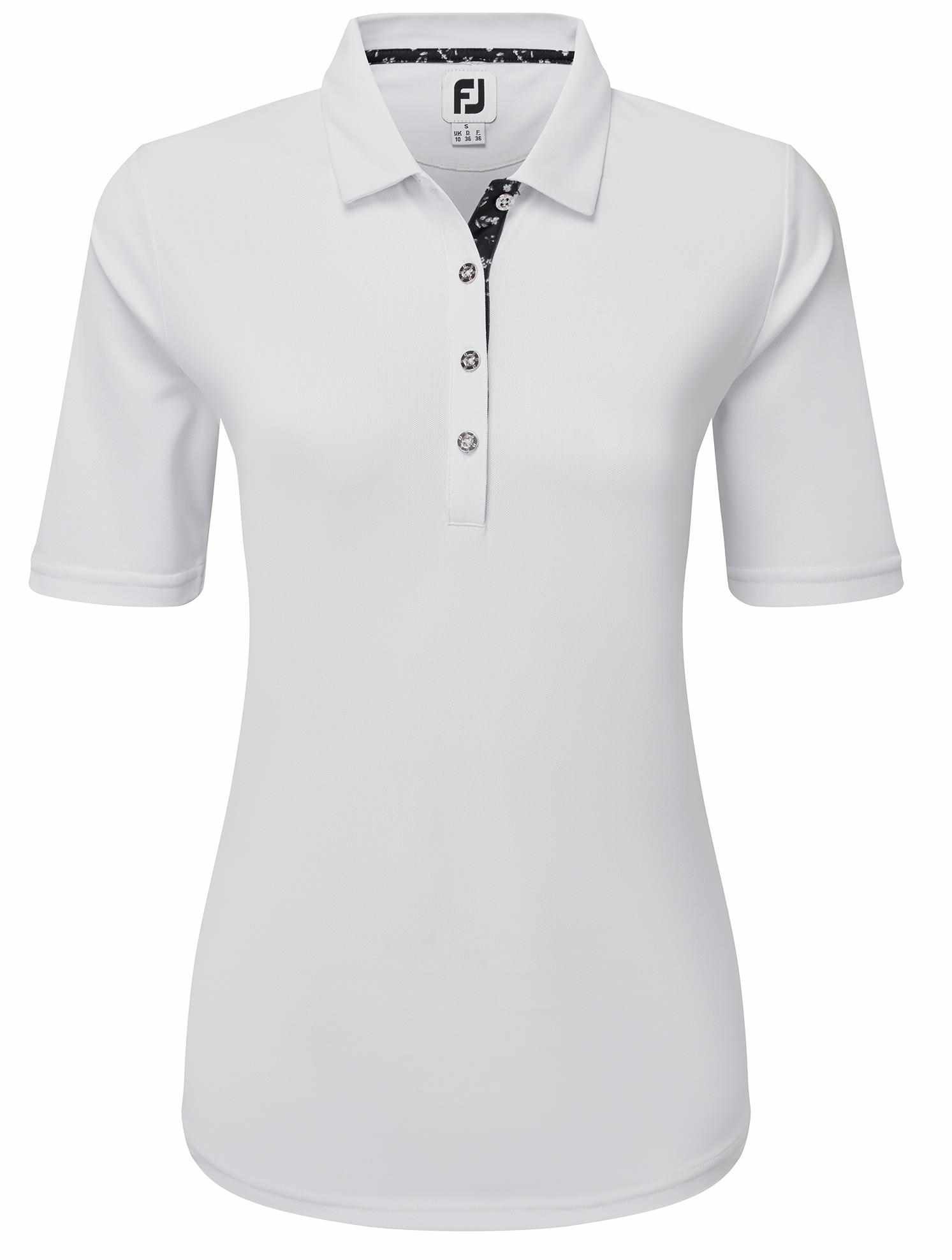 FootJoy Half-Sleeve Pique polo femme, blanc