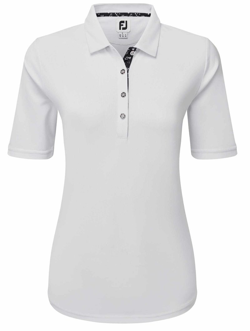 FootJoy Half-Sleeve Pique polo femme, blanc
