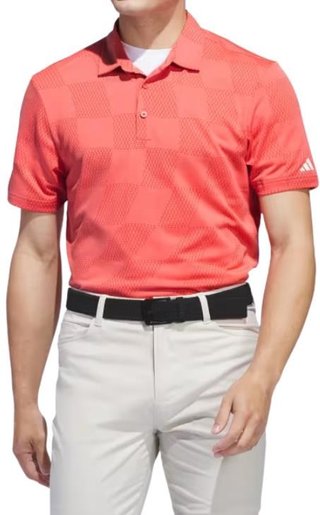 Adidas Textured polo homme, preloved scarlet