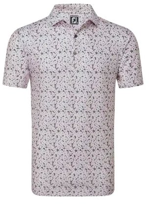 FootJoy Primrose Print Lisle polo homme, rose clair