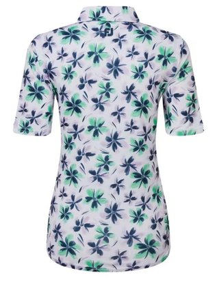 FootJoy EU 1/2 Sleeve Floral Print Lisle polo femme, lavender/mint/navy