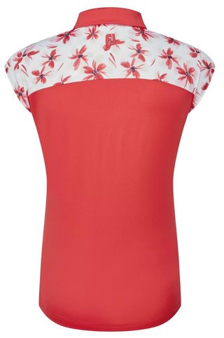 FootJoy Blocked Floral Print Lisle polo femme, rouge