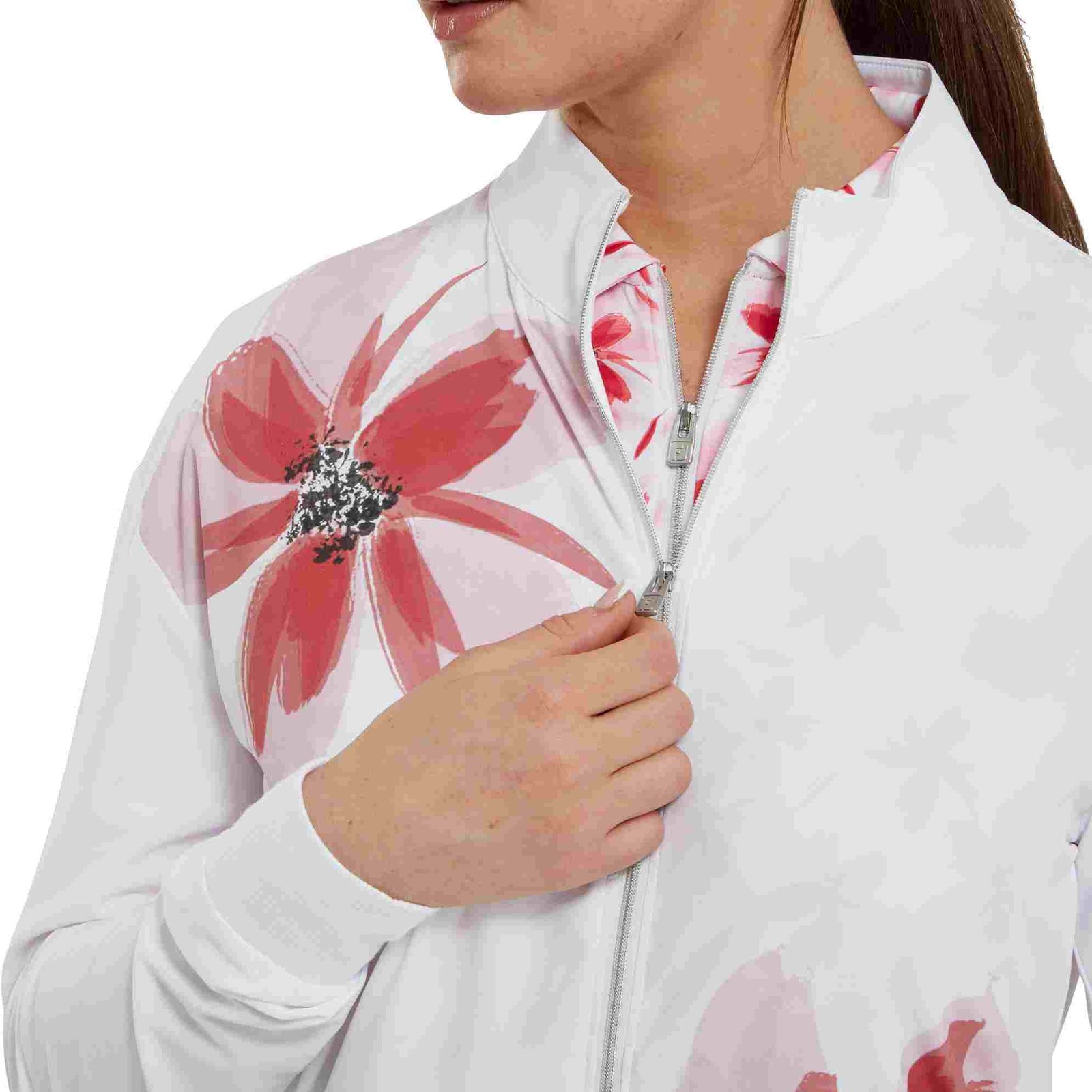 FootJoy Lightweight Full-Zip veste femme, blanc/rose