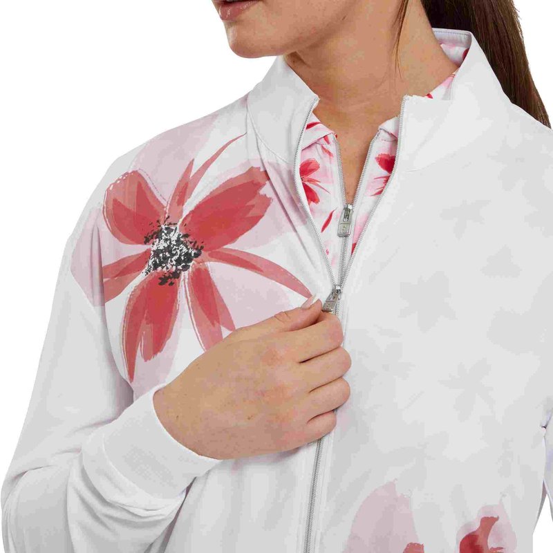 FootJoy Lightweight Full-Zip veste femme, blanc/rose