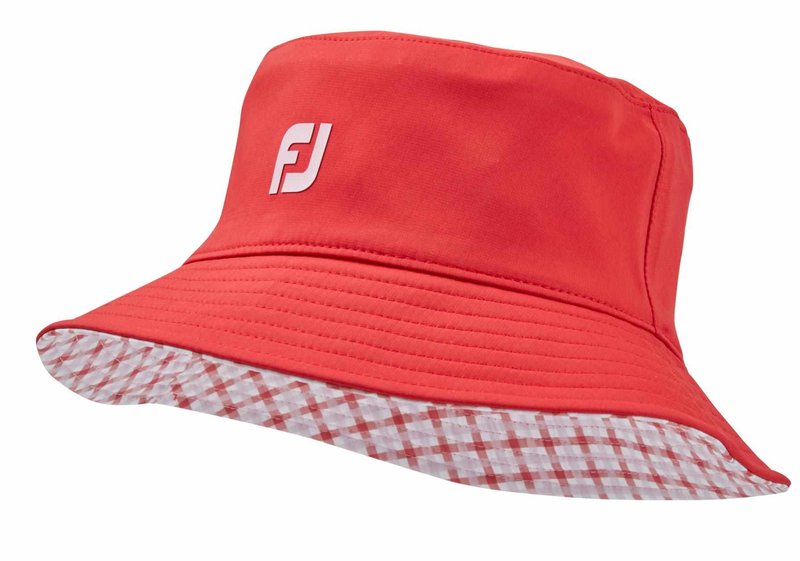 FootJoy Reversible chapeau réversible femme, rouge/vichy