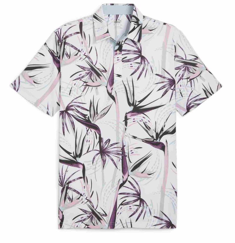 Puma Mattr Birds of Paradise polo homme, blanc