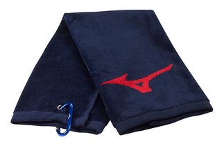 Mizuno RB Tri Fold serviette de golf, bleu marine/rouge