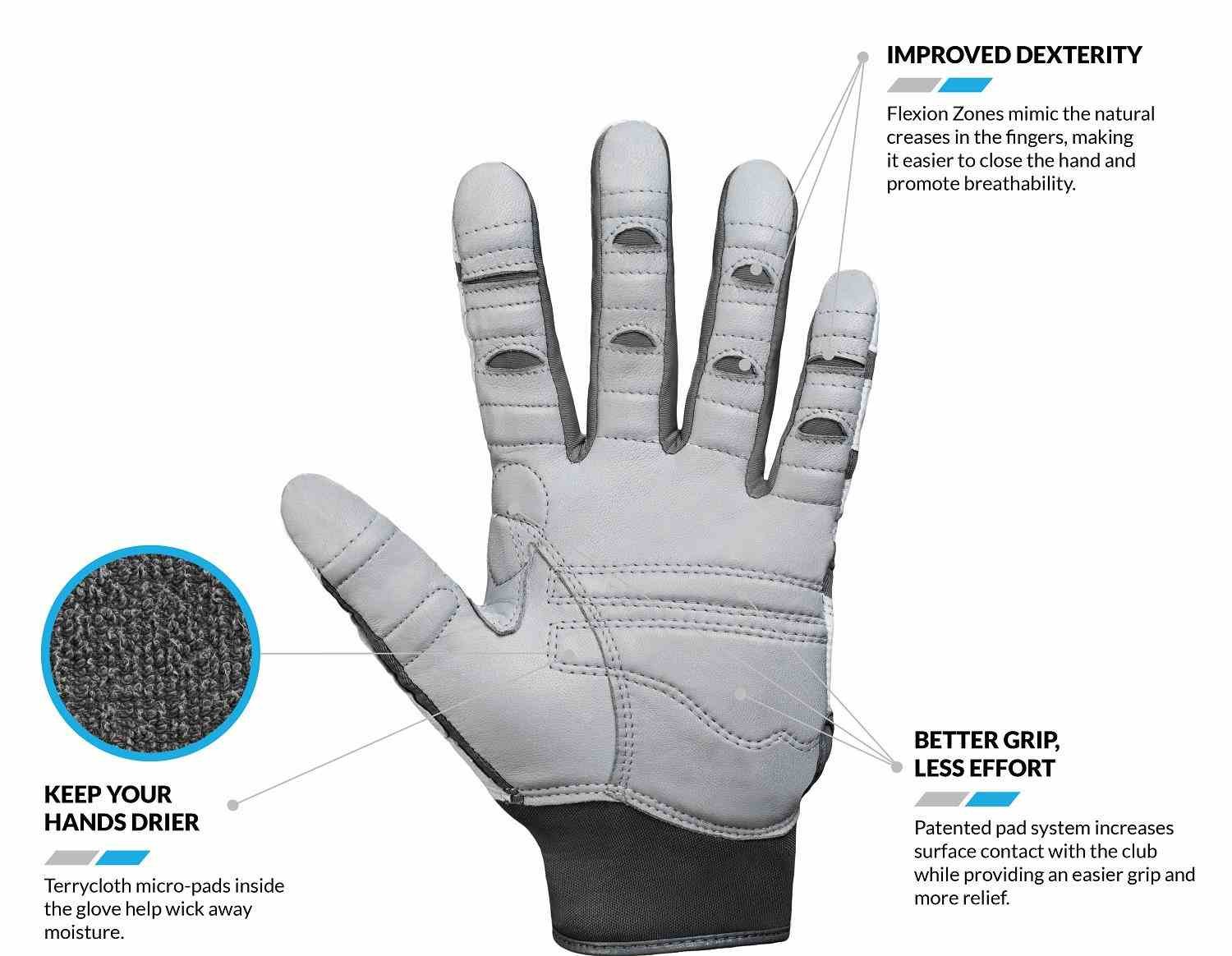 Bionic Relief Grip 2.0 gant de golf homme, blanc
