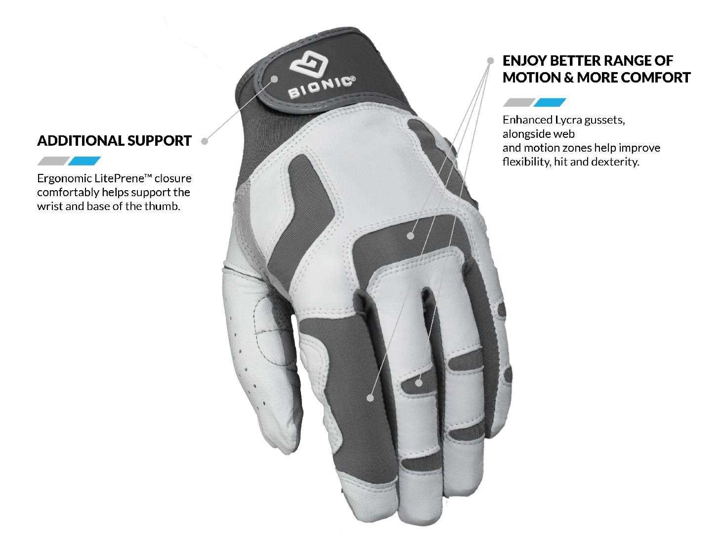 Bionic Relief Grip 2.0 gant de golf homme, blanc